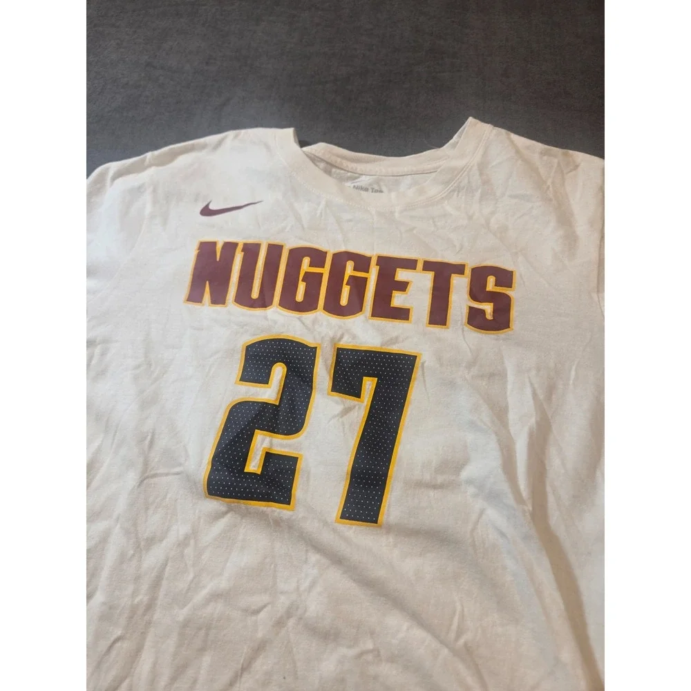 Nike Denver Nuggets Jamal Murray #27 T-Shirt Men's Large White NBA Basketball T